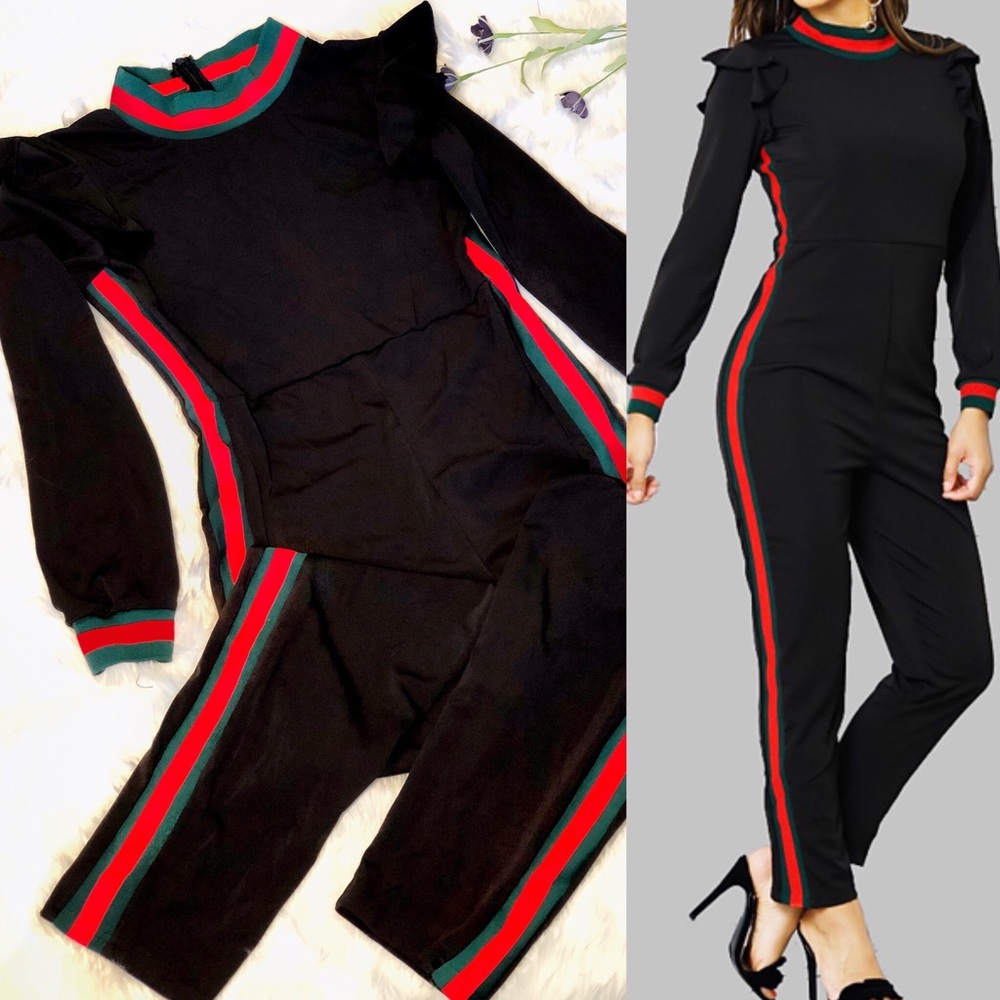 New, Designer Inspired Black Jumpsuit